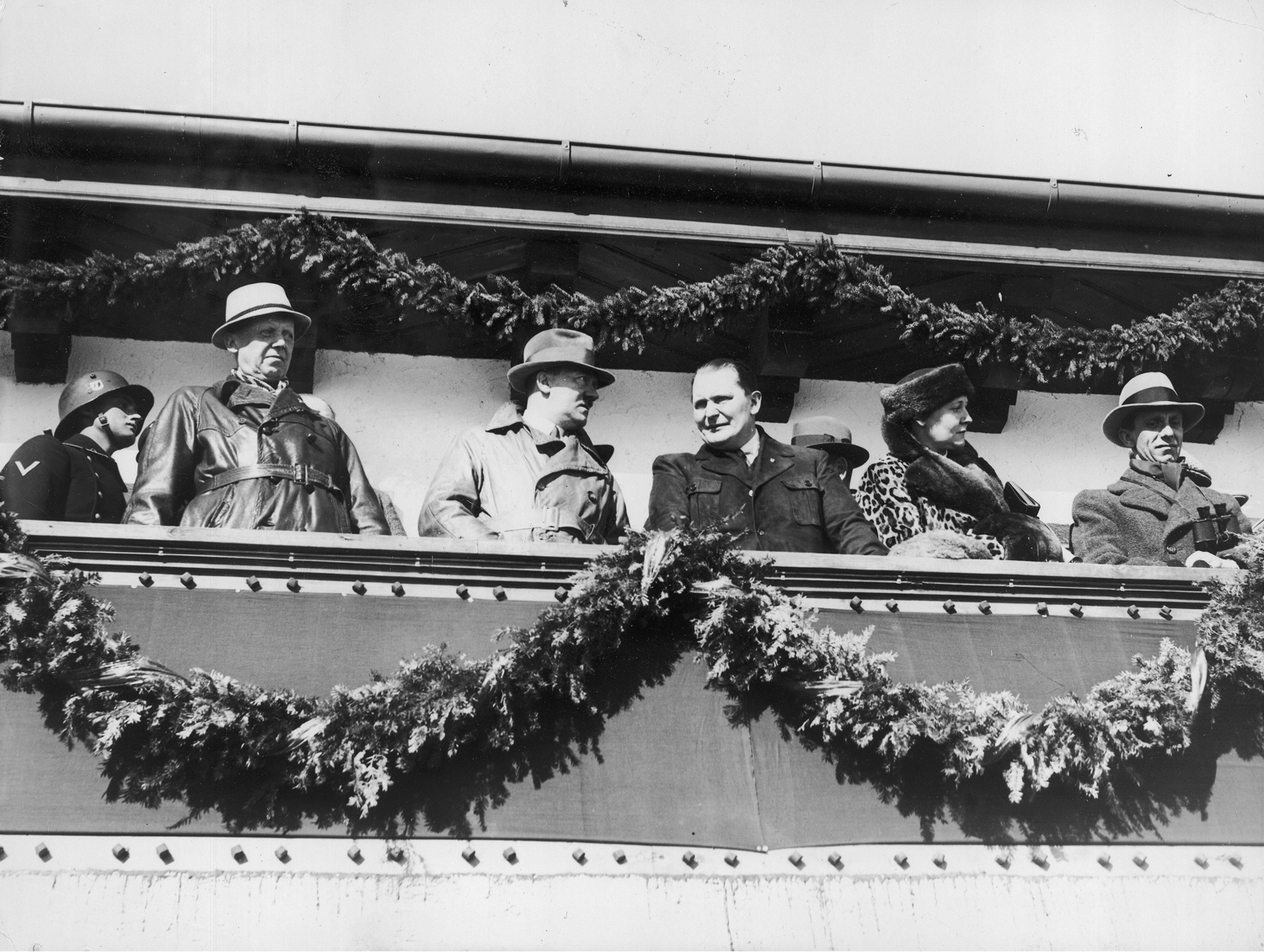 Adolf Hitler at the balcony of the Olympic House